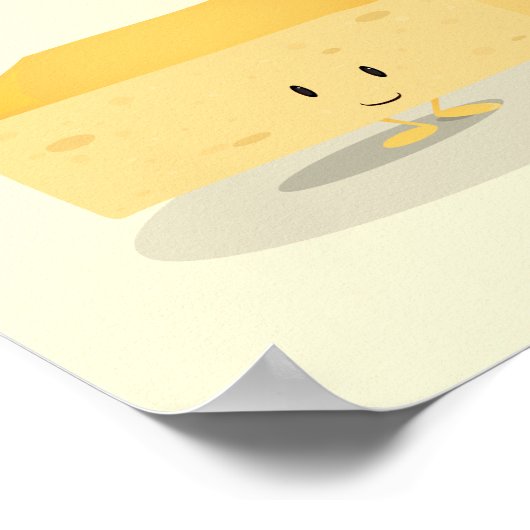 Friendly Yellow Cornbread Square Word Poster (Ecke)