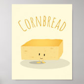 Friendly Yellow Cornbread Square Word Poster (Vorne)