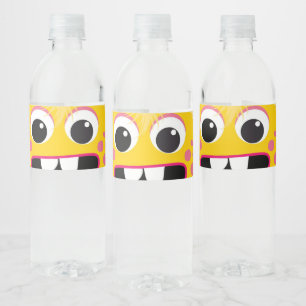 Friendly Yellow Monster Water Flasche Labels Wasserflaschenetikett