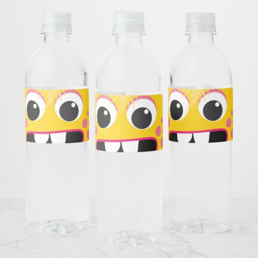 Friendly Yellow Monster Water Flasche Labels Wasserflaschenetikett (Flaschen)