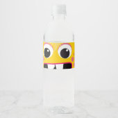 Friendly Yellow Monster Water Flasche Labels Wasserflaschenetikett (Vorderseite)