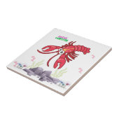 Friendroter Hummer, große Augen und gelber Streife Fliese (Seite)