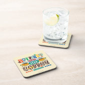 FRIENDS™ | Aber First Coffee Vibrant Graphic Getränkeuntersetzer (Rechte Seite)