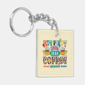 FRIENDS™ | Aber First Coffee Vibrant Graphic Schlüsselanhänger (Vorderseite links)