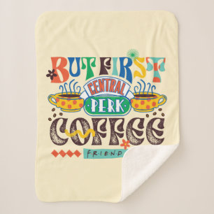 FRIENDS™ Aber First Coffee Vibrant Graphic Sherpadecke
