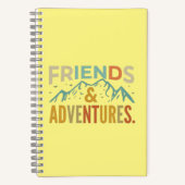 "Friends & Adventures" Multicolor Text Notizblock (Vorderseite)