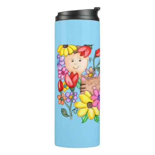 Friends Among the Flowers Thermosbecher (Nach links gedreht)