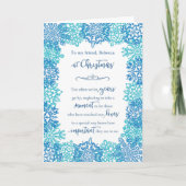 Friends an Christmas Blue Snowflakes Personalisier Karte (Vorderseite)
