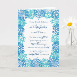 Friends an Christmas Blue Snowflakes Personalisier Karte