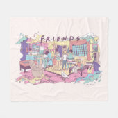 FRIENDS™ | Apartment Cartoon Fleecedecke (Vorderseite (Horizontal))