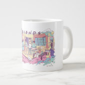 FRIENDS™ | Apartment Cartoon Jumbo-Tasse (Vorderseite Rechts)