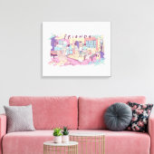 FRIENDS™ | Apartment Cartoon Leinwanddruck (Insitu (Wohnzimmer))
