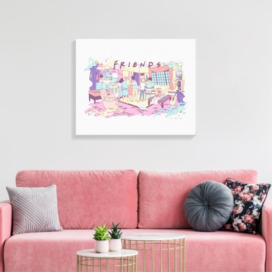 FRIENDS™ | Apartment Cartoon Leinwanddruck (Insitu (Wohnzimmer))