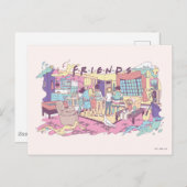 FRIENDS™ | Apartment Cartoon Postkarte (Vorne/Hinten)
