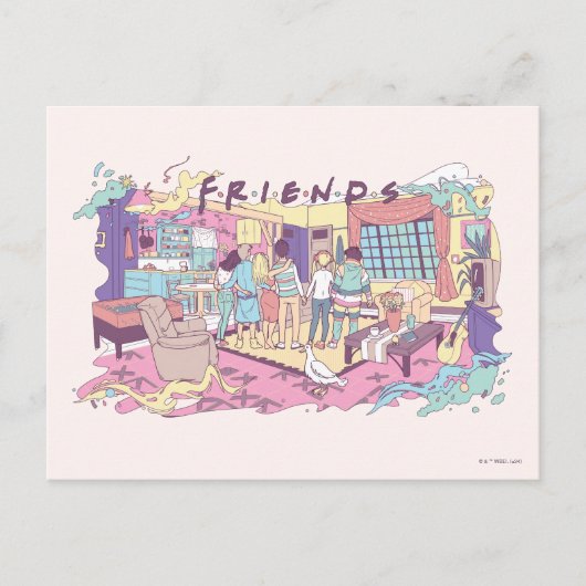 FRIENDS™ | Apartment Cartoon Postkarte (Vorderseite)