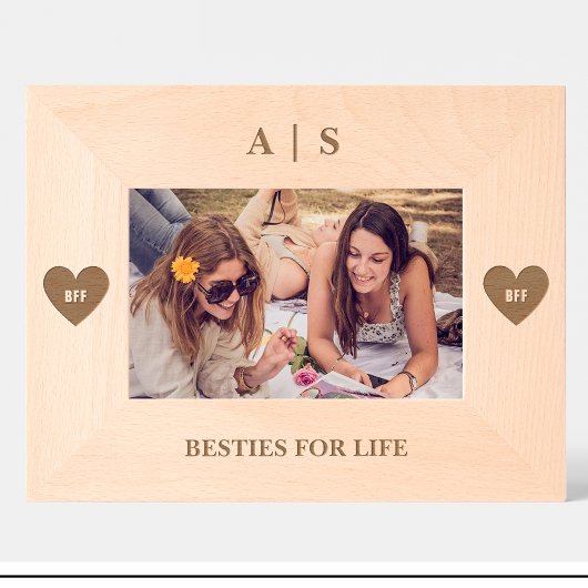 Friends BESTE FREUNDIN Monogram Custom Wood Frames Geätzte Rahmen