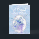 Friends Birthday Blue Dragonfly Kunst, Dichtung un Karte<br><div class="desc">Ein Freund ist einer dieser besonderen Menschen,  die Sie auf dem Weg treffen,  um Ihnen zu helfen,  die Reise zu schätzen. Schöne,  blaue und lila Libelle Wasserfarbe für jemanden,  der Libellen,  Gärten und Teiche Lieben</div>