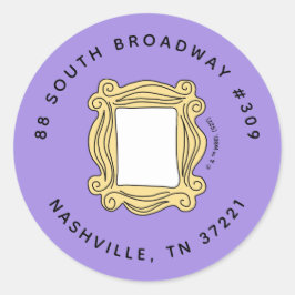 FRIENDS™ | Birthday Peephole Frame Address Runder Aufkleber