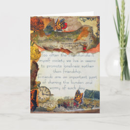 Friends Butterflies Blume Mixed Media Collage Karte