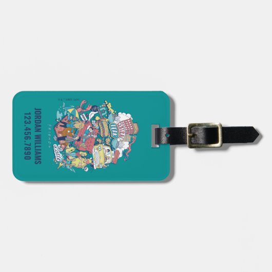 FRIENDS™ | Cartoon Collage Gepäckanhänger (Vorderseite horizontal)