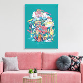 FRIENDS™ | Cartoon Collage Leinwanddruck (Insitu (Wohnzimmer))