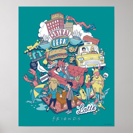 FRIENDS™ | Cartoon Collage Poster (Vorne)