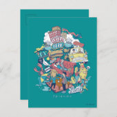 FRIENDS™ | Cartoon Collage Postkarte (Vorne/Hinten)