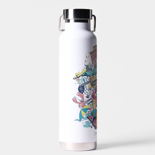 FRIENDS™ | Cartoon Collage Trinkflasche (Vorne)