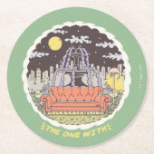 FRIENDS™ | Cartoon Fountain Runder Pappuntersetzer (Vorderseite)