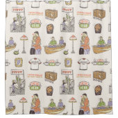 FRIENDS™ | Cartoon Icons Duschvorhang (Vorderseite)