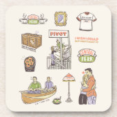 FRIENDS™ | Cartoon Icons Getränkeuntersetzer (Vorderseite)