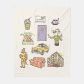 FRIENDS™ | Cartoon Icons Grafische Darstellung Fleecedecke (Vorderseite)