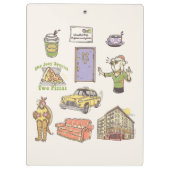 FRIENDS™ | Cartoon Icons Grafische Darstellung Klemmbrett (Rückseite)