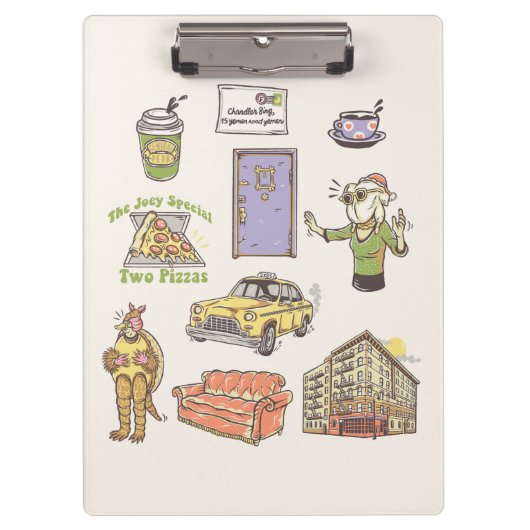 FRIENDS™ | Cartoon Icons Grafische Darstellung Klemmbrett (Vorderseite)