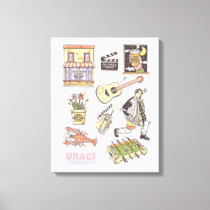 FRIENDS™   Cartoon Icons Grafische Darstellung Leinwanddruck