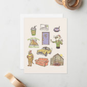 FRIENDS™ | Cartoon Icons Grafische Darstellung Mitteilungskarte (Vorderseite/Rückseite Beispiel)