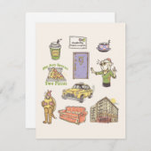 FRIENDS™ | Cartoon Icons Grafische Darstellung Mitteilungskarte (Vorne/Hinten)