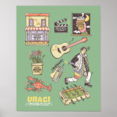 FRIENDS™ | Cartoon Icons Grafische Darstellung Poster (Vorne)