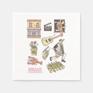 FRIENDS™   Cartoon Icons Grafische Darstellung Serviette