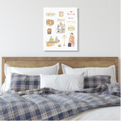 FRIENDS™ | Cartoon Icons Leinwanddruck (Insitu (Schlafzimmer))