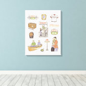 FRIENDS™ | Cartoon Icons Leinwanddruck (Insitu (Holzboden))