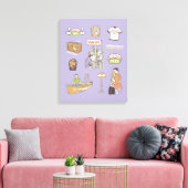 FRIENDS™ | Cartoon Icons Leinwanddruck (Insitu (Wohnzimmer))