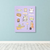FRIENDS™ | Cartoon Icons Leinwanddruck (Insitu (Holzboden))