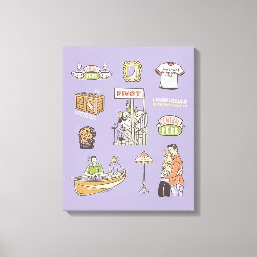 FRIENDS™ | Cartoon Icons Leinwanddruck (Vorderseite)