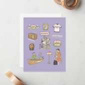 FRIENDS™ | Cartoon Icons Mitteilungskarte (Vorderseite/Rückseite Beispiel)