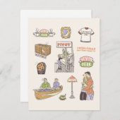 FRIENDS™ | Cartoon Icons Mitteilungskarte (Vorne/Hinten)