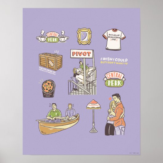 FRIENDS™ | Cartoon Icons Poster (Vorne)