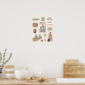 FRIENDS™ | Cartoon Icons Poster (Küche)