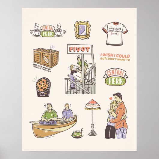 FRIENDS™ | Cartoon Icons Poster (Vorne)