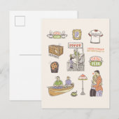 FRIENDS™ | Cartoon Icons Postkarte (Vorne/Hinten)